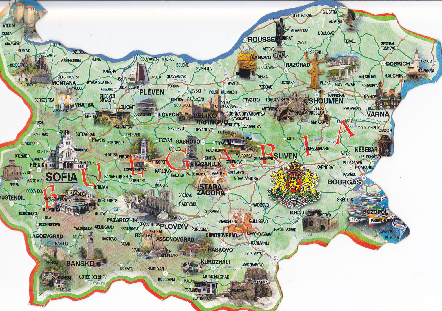 карта болгарии на русском языке с городами подробная